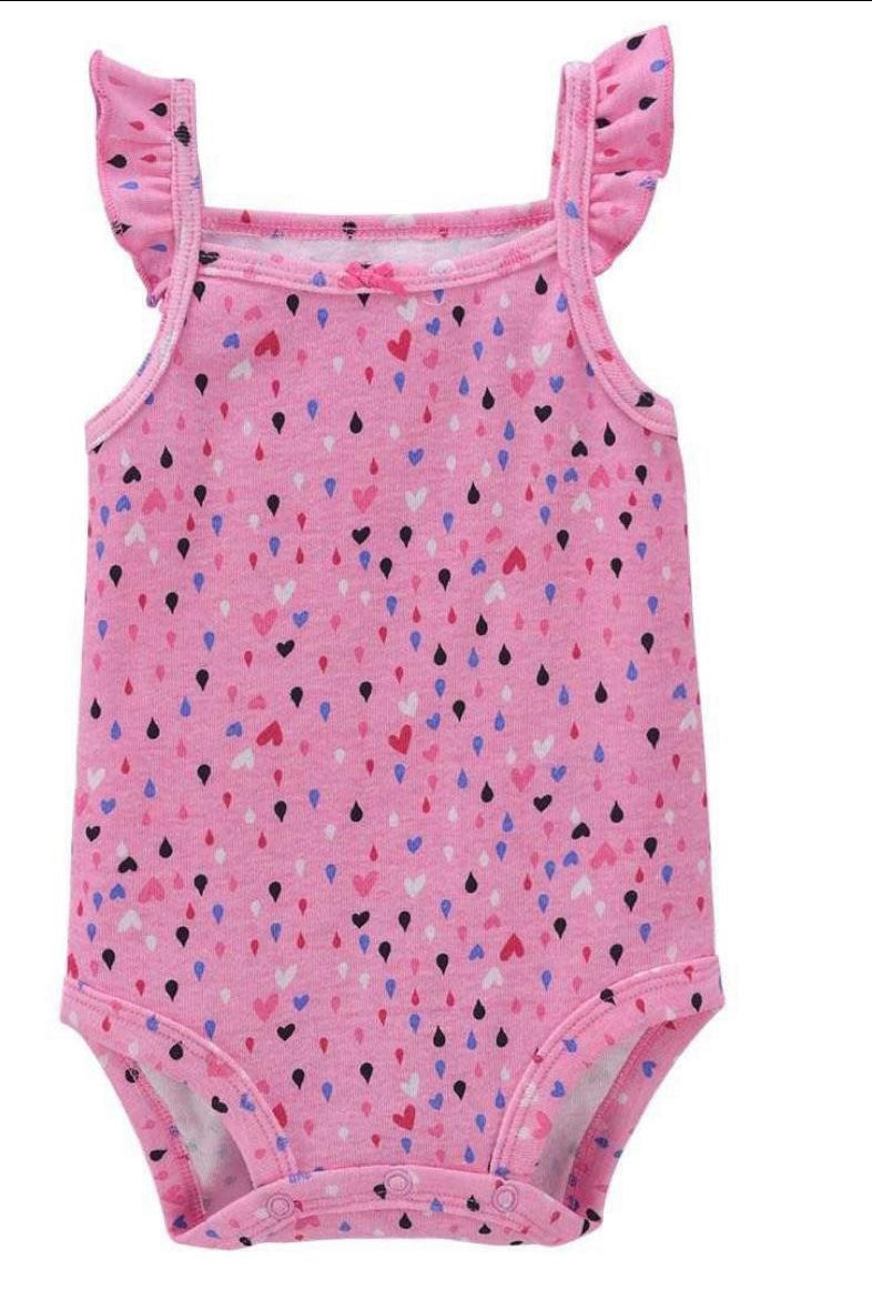 Baby Girl Rain Drops and Hearts Onesie