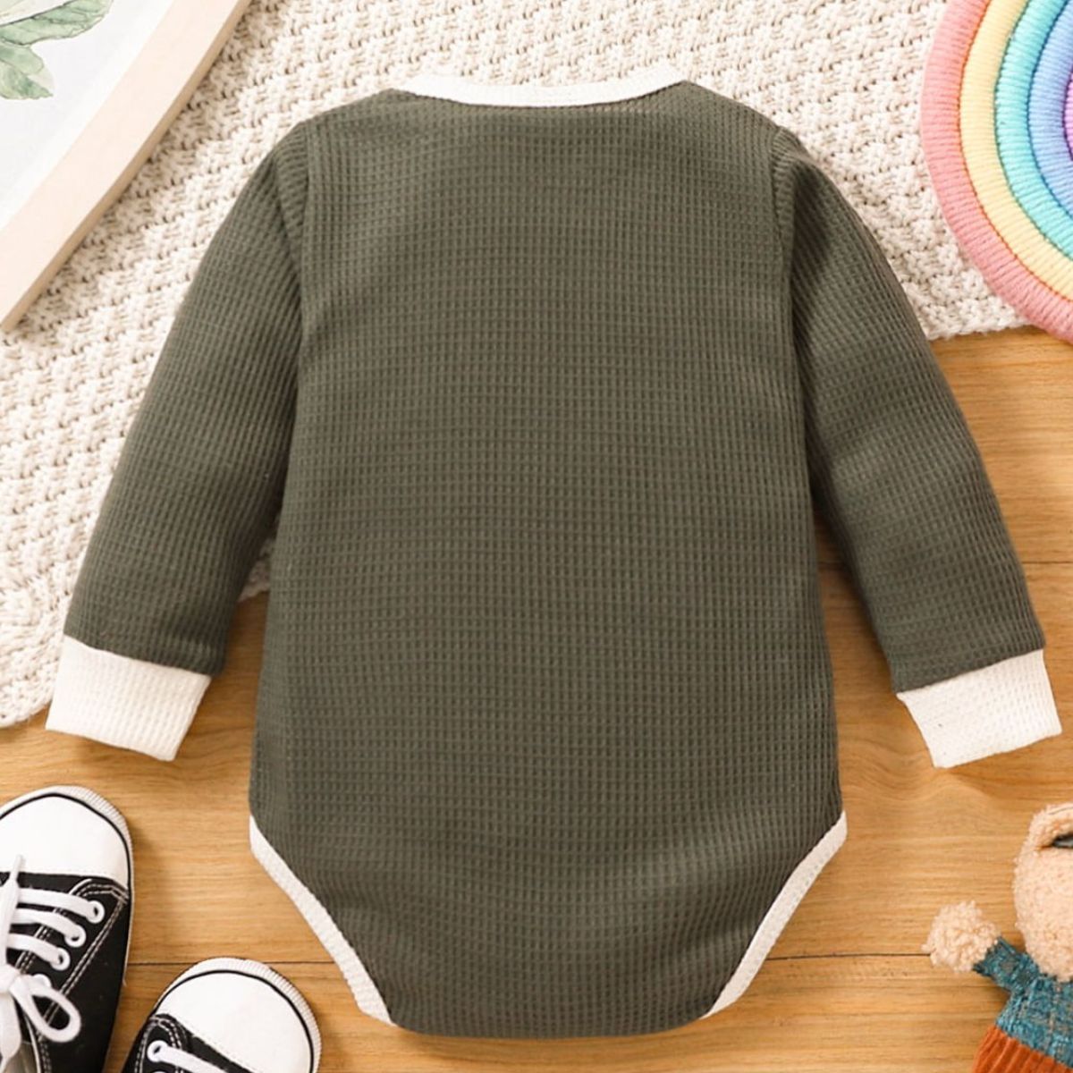 Baby Waffle-Knit Long Sleeve Bodysuit