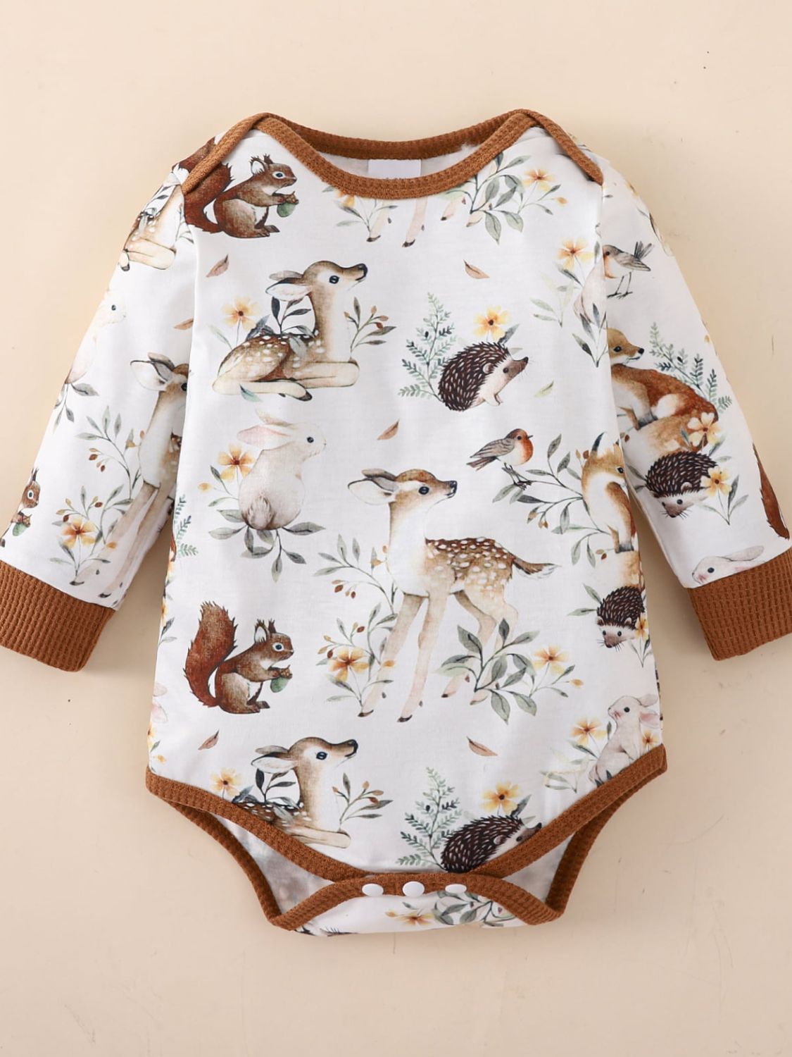 Baby Woodland Friends Printed Bodysuit and Waffle-Knit Joggers Set