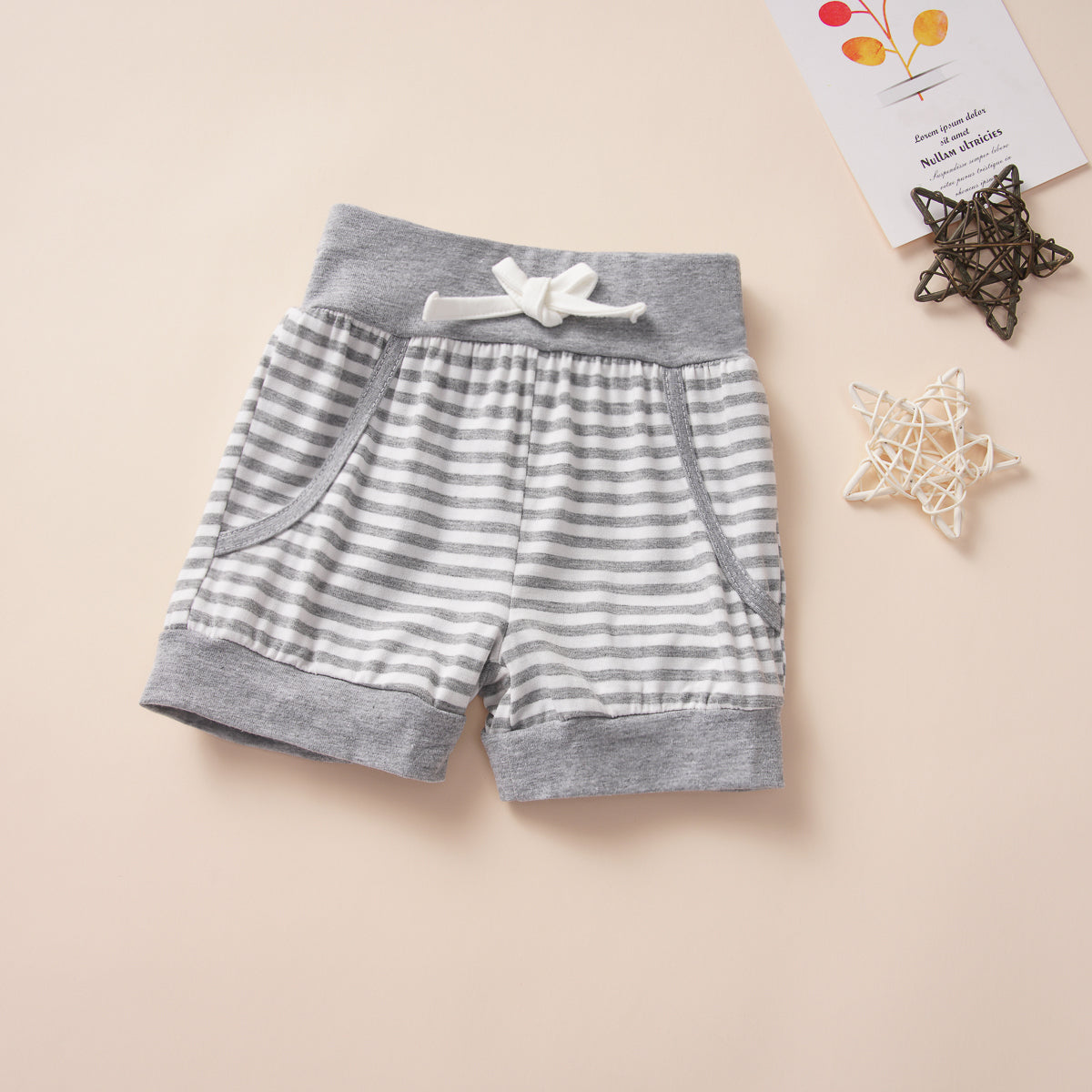 Baby Boy Decorative Button Tank and Striped Shorts Set